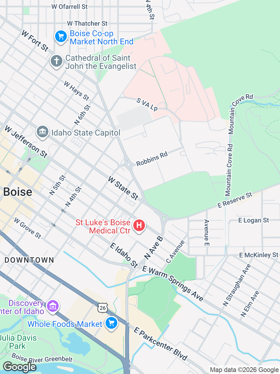 Map showing location of St. Luke’s Medication Locker at St. Luke’s Boise Medical Center