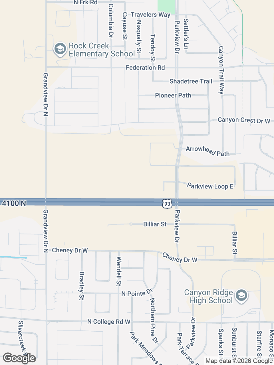 Map showing location of St. Luke’s Clinic - Internal Medicine: Twin Falls, Pole Line Rd.