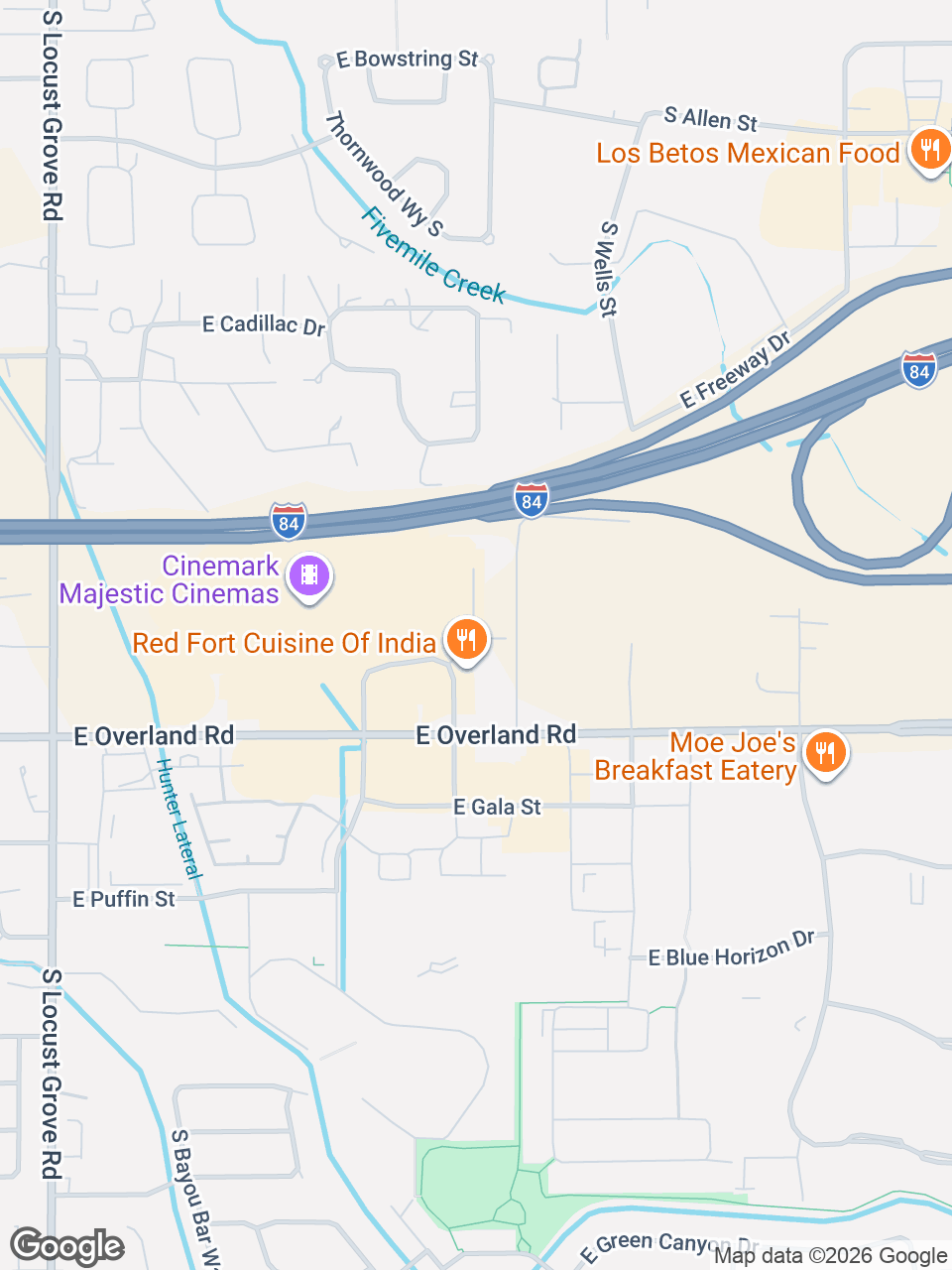Map showing location of St. Luke’s Children’s Treasure Valley Pediatrics: Meridian