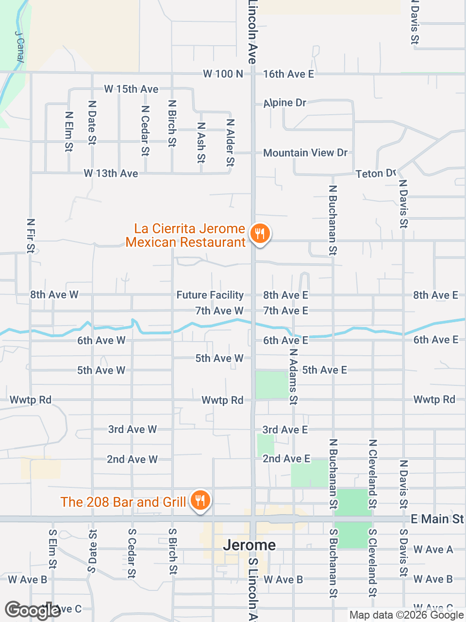 Map showing location of St. Luke’s Clinic - Jerome Multispecialty Services