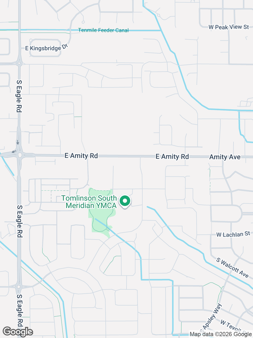 Map showing location of St. Luke’s Clinic - Lifestyle Medicine: Meridian, Hillsdale Ave.