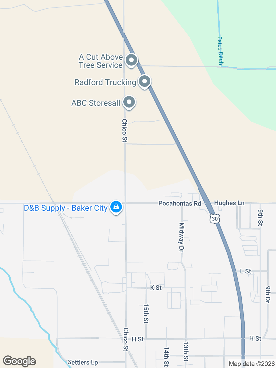Map showing location of St. Luke’s Clinic - Eastern Oregon Medical Associates: Baker City