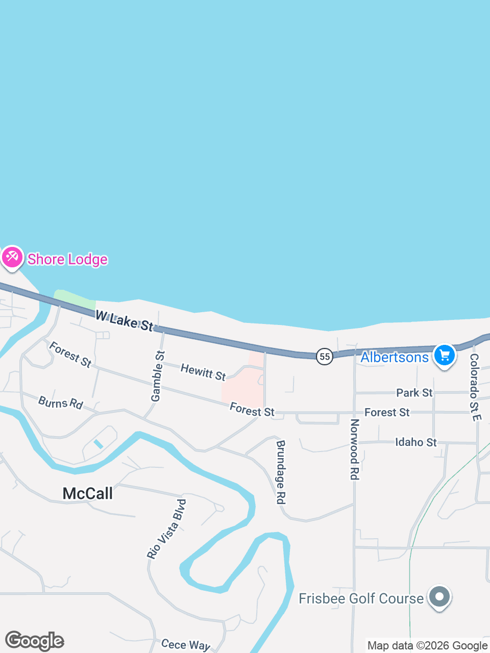 Map showing location of Emergency Care at St. Luke’s McCall