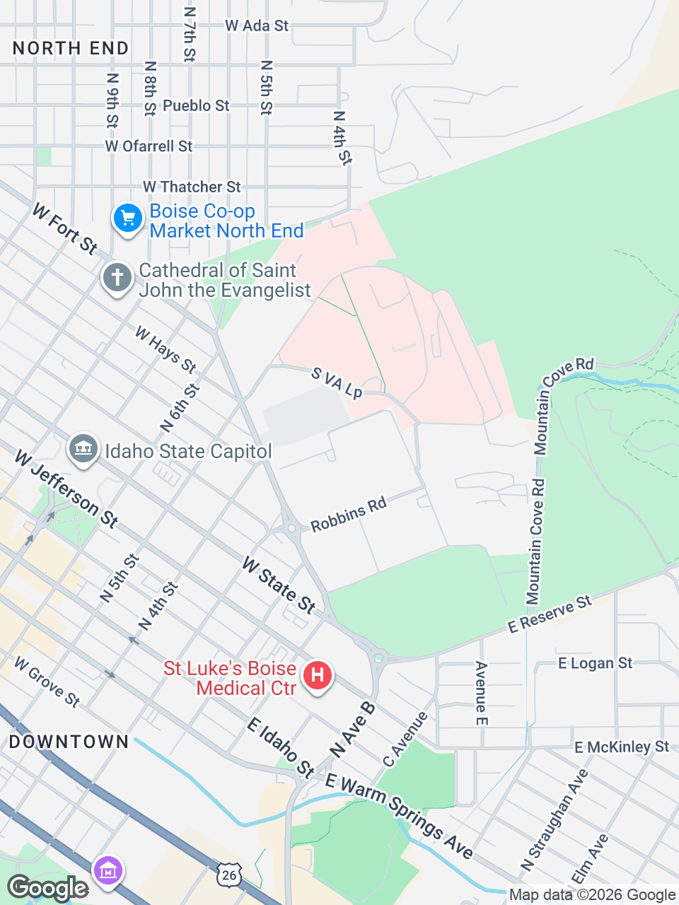 Map showing location of St. Luke’s Clinic - Rheumatology: Boise