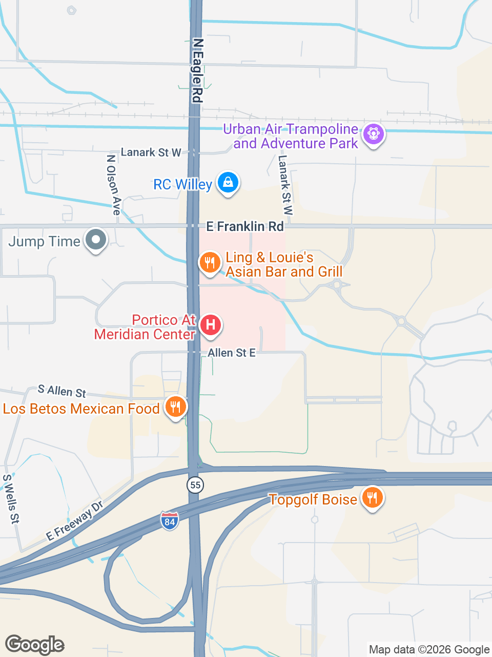 Map showing location of St. Luke’s Clinic - Neurointervention: Meridian