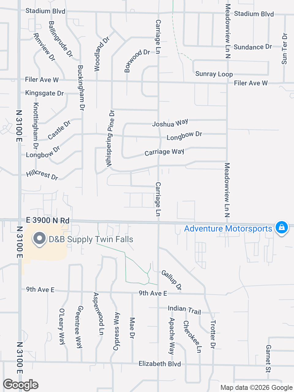 Map showing location of St. Luke’s Clinic - Physician Center: Twin Falls, Addison Ave.