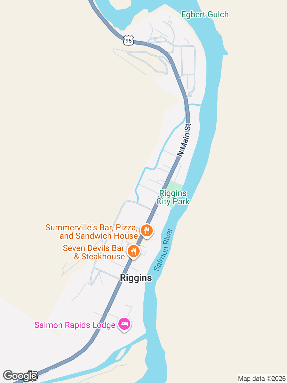 Map showing location of St. Luke’s Clinic - Salmon River Family Medicine: Riggins