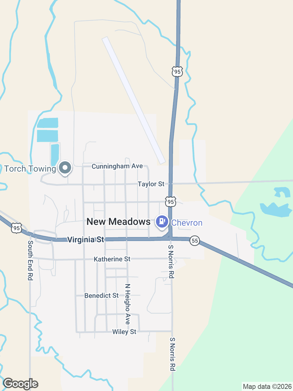 Map showing location of St. Luke’s Clinic - Meadows Valley Family Medicine: New Meadows