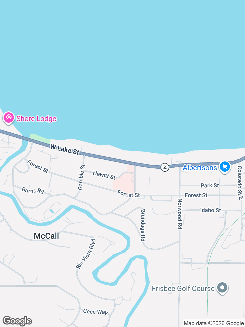 Map showing location of St. Luke’s Urgent Care: McCall