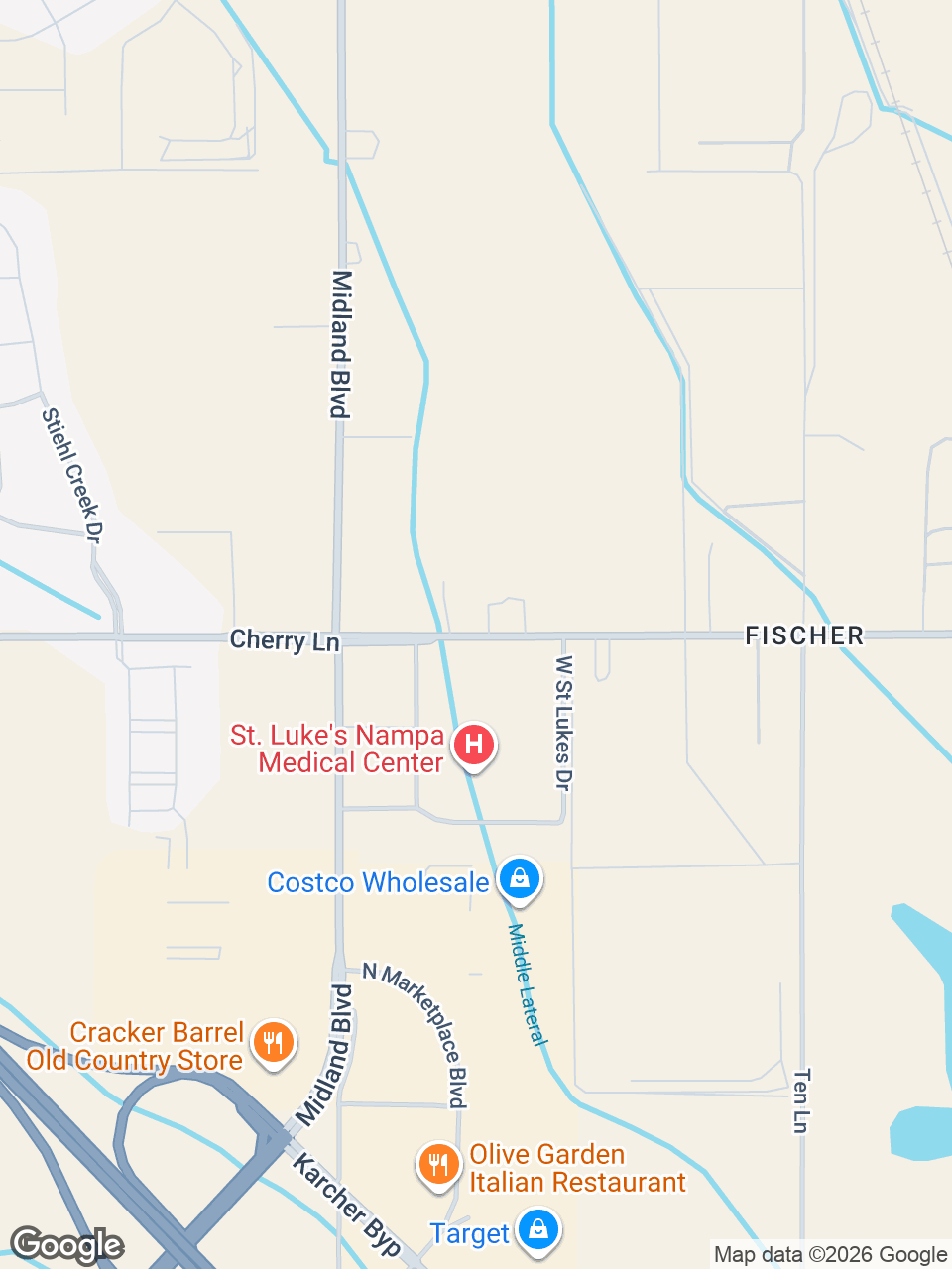 Map showing location of Infusion Services at St. Luke’s Nampa Medical Center