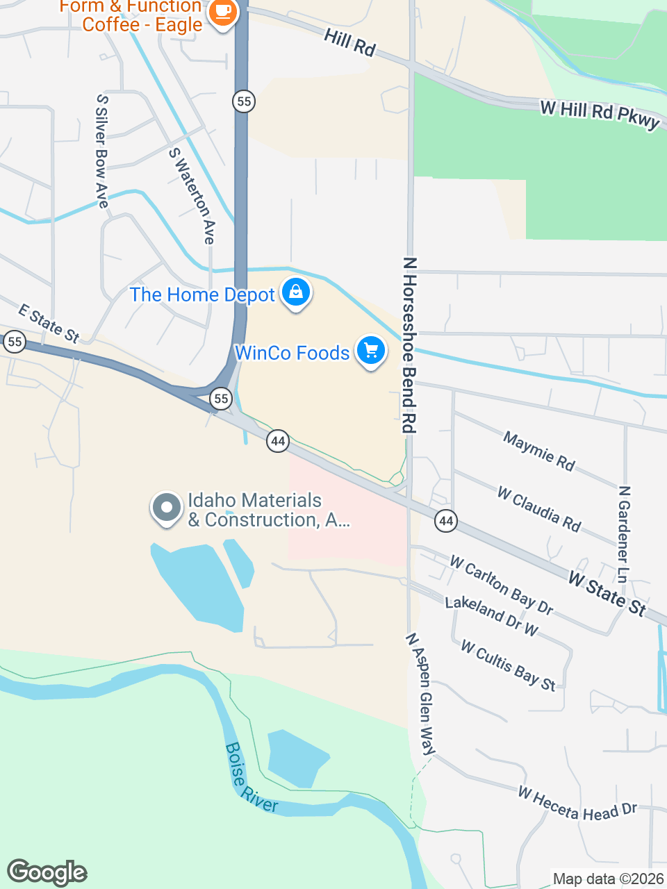 Map showing location of St. Luke’s Clinic - Idaho Cardiology Associates: Eagle