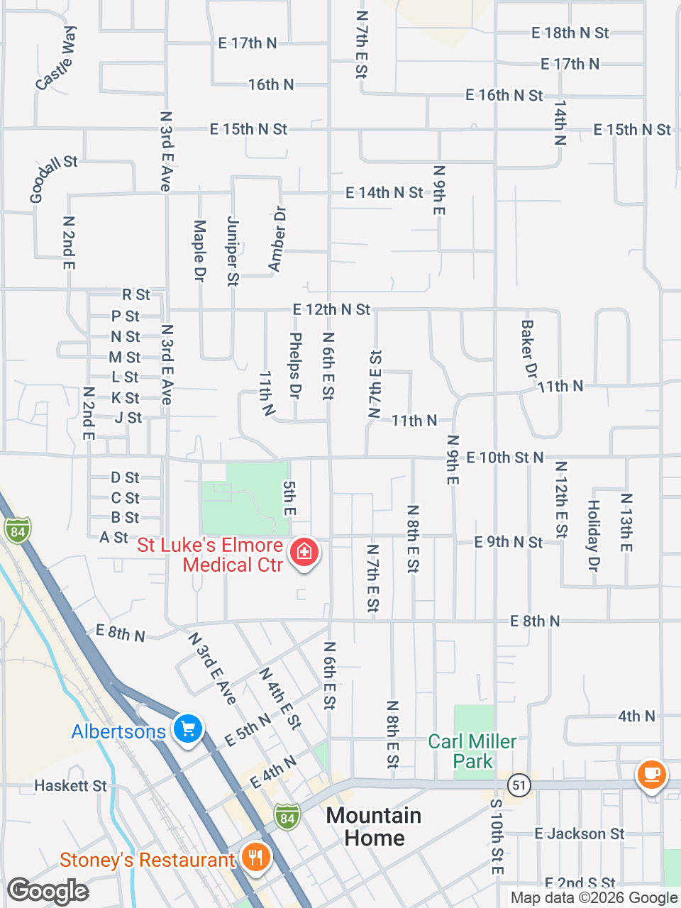 Map showing location of Infusion Services at St. Luke’s Clinic - Outpatient Services: Mountain Home